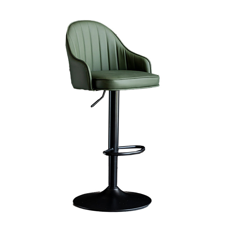 Metal Contemporary Kitchen Dining Room Arm Stool Adjustable Height Barstool Dark Green Black 1 Piece Clearhalo 'Bar Furniture' 'Bar Stools' 'bar_stools' 'Furniture' 'furniture_bar_stools' 'Kitchen & Dining Furniture' 4758677