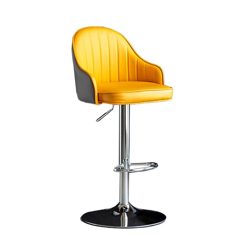 Metal Contemporary Kitchen Dining Room Arm Stool Adjustable Height Barstool Clearhalo 'Bar Furniture' 'Bar Stools' 'bar_stools' 'Furniture' 'furniture_bar_stools' 'Kitchen & Dining Furniture' 4758679