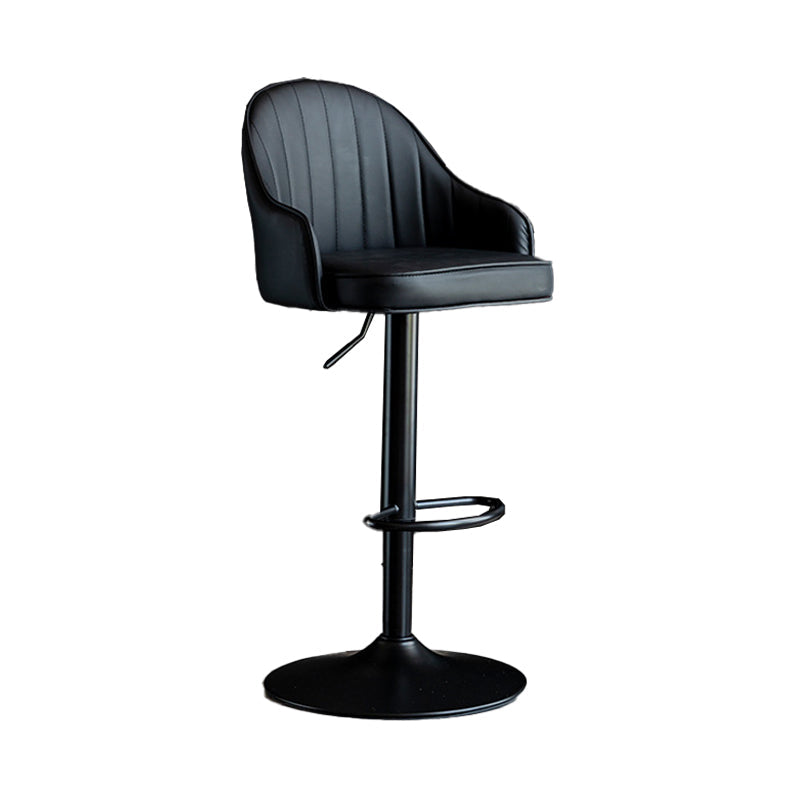 Metal Contemporary Kitchen Dining Room Arm Stool Adjustable Height Barstool Black Black 1 Piece Clearhalo 'Bar Furniture' 'Bar Stools' 'bar_stools' 'Furniture' 'furniture_bar_stools' 'Kitchen & Dining Furniture' 4758681