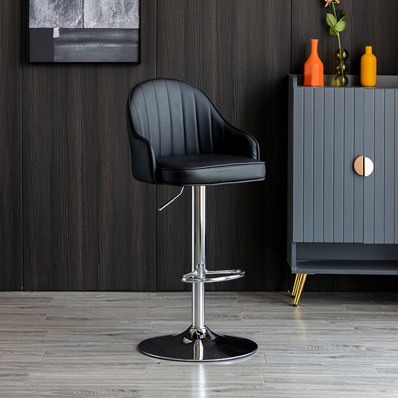 Metal Contemporary Kitchen Dining Room Arm Stool Adjustable Height Barstool Clearhalo 'Bar Furniture' 'Bar Stools' 'bar_stools' 'Furniture' 'furniture_bar_stools' 'Kitchen & Dining Furniture' 4758693