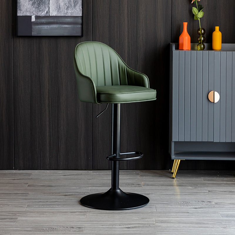 Metal Contemporary Kitchen Dining Room Arm Stool Adjustable Height Barstool Clearhalo 'Bar Furniture' 'Bar Stools' 'bar_stools' 'Furniture' 'furniture_bar_stools' 'Kitchen & Dining Furniture' 4758695