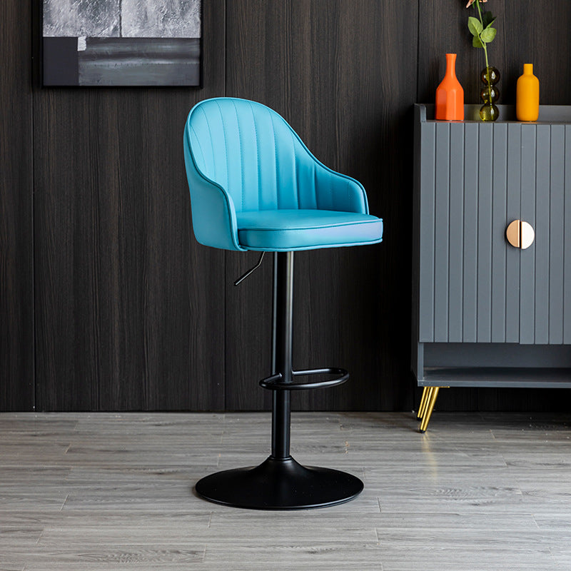 Metal Contemporary Kitchen Dining Room Arm Stool Adjustable Height Barstool Clearhalo 'Bar Furniture' 'Bar Stools' 'bar_stools' 'Furniture' 'furniture_bar_stools' 'Kitchen & Dining Furniture' 4758699