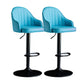 Metal Contemporary Kitchen Dining Room Arm Stool Adjustable Height Barstool Blue Black Set of 2 Clearhalo 'Bar Furniture' 'Bar Stools' 'bar_stools' 'Furniture' 'furniture_bar_stools' 'Kitchen & Dining Furniture' 4758700