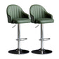 Metal Contemporary Kitchen Dining Room Arm Stool Adjustable Height Barstool Dark Green Silver Set of 2 Clearhalo 'Bar Furniture' 'Bar Stools' 'bar_stools' 'Furniture' 'furniture_bar_stools' 'Kitchen & Dining Furniture' 4758701