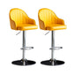Metal Contemporary Kitchen Dining Room Arm Stool Adjustable Height Barstool Yellow Silver Set of 2 Clearhalo 'Bar Furniture' 'Bar Stools' 'bar_stools' 'Furniture' 'furniture_bar_stools' 'Kitchen & Dining Furniture' 4758707