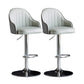Metal Contemporary Kitchen Dining Room Arm Stool Adjustable Height Barstool Light Gray Silver Set of 2 Clearhalo 'Bar Furniture' 'Bar Stools' 'bar_stools' 'Furniture' 'furniture_bar_stools' 'Kitchen & Dining Furniture' 4758709