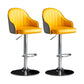 Metal Contemporary Kitchen Dining Room Arm Stool Adjustable Height Barstool Yellow-Gray Silver Set of 2 Clearhalo 'Bar Furniture' 'Bar Stools' 'bar_stools' 'Furniture' 'furniture_bar_stools' 'Kitchen & Dining Furniture' 4758711