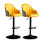 Metal Contemporary Kitchen Dining Room Arm Stool Adjustable Height Barstool Yellow-Gray Black Set of 2 Clearhalo 'Bar Furniture' 'Bar Stools' 'bar_stools' 'Furniture' 'furniture_bar_stools' 'Kitchen & Dining Furniture' 4758712