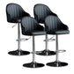 Metal Contemporary Kitchen Dining Room Arm Stool Adjustable Height Barstool Black Silver Set of 4 Clearhalo 'Bar Furniture' 'Bar Stools' 'bar_stools' 'Furniture' 'furniture_bar_stools' 'Kitchen & Dining Furniture' 4758717