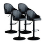 Metal Contemporary Kitchen Dining Room Arm Stool Adjustable Height Barstool Black Black Set of 4 Clearhalo 'Bar Furniture' 'Bar Stools' 'bar_stools' 'Furniture' 'furniture_bar_stools' 'Kitchen & Dining Furniture' 4758718