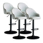 Metal Contemporary Kitchen Dining Room Arm Stool Adjustable Height Barstool Light Gray Black Set of 4 Clearhalo 'Bar Furniture' 'Bar Stools' 'bar_stools' 'Furniture' 'furniture_bar_stools' 'Kitchen & Dining Furniture' 4758720