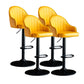 Metal Contemporary Kitchen Dining Room Arm Stool Adjustable Height Barstool Yellow Black Set of 4 Clearhalo 'Bar Furniture' 'Bar Stools' 'bar_stools' 'Furniture' 'furniture_bar_stools' 'Kitchen & Dining Furniture' 4758722