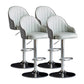 Metal Contemporary Kitchen Dining Room Arm Stool Adjustable Height Barstool Grey Silver Set of 4 Clearhalo 'Bar Furniture' 'Bar Stools' 'bar_stools' 'Furniture' 'furniture_bar_stools' 'Kitchen & Dining Furniture' 4758723