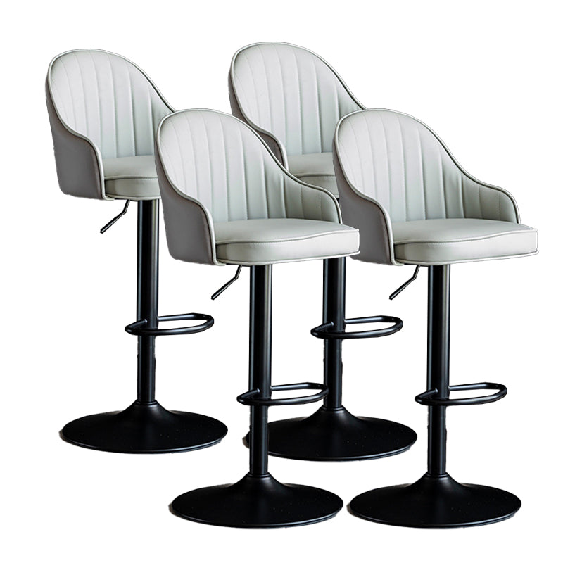 Metal Contemporary Kitchen Dining Room Arm Stool Adjustable Height Barstool Grey Black Set of 4 Clearhalo 'Bar Furniture' 'Bar Stools' 'bar_stools' 'Furniture' 'furniture_bar_stools' 'Kitchen & Dining Furniture' 4758724