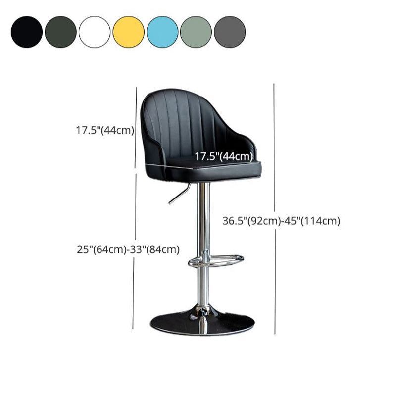 Metal Contemporary Kitchen Dining Room Arm Stool Adjustable Height Barstool Clearhalo 'Bar Furniture' 'Bar Stools' 'bar_stools' 'Furniture' 'furniture_bar_stools' 'Kitchen & Dining Furniture' 4758727