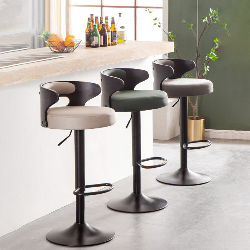 Contemporary Liftable Bar Stool Round Counter Bar Stool with Metal Legs Clearhalo 'Bar Furniture' 'Bar Stools' 'bar_stools' 'Furniture' 'furniture_bar_stools' 'Kitchen & Dining Furniture' 4758728