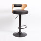 Contemporary Liftable Bar Stool Round Counter Bar Stool with Metal Legs Black 1 Piece Clearhalo 'Bar Furniture' 'Bar Stools' 'bar_stools' 'Furniture' 'furniture_bar_stools' 'Kitchen & Dining Furniture' 4758730