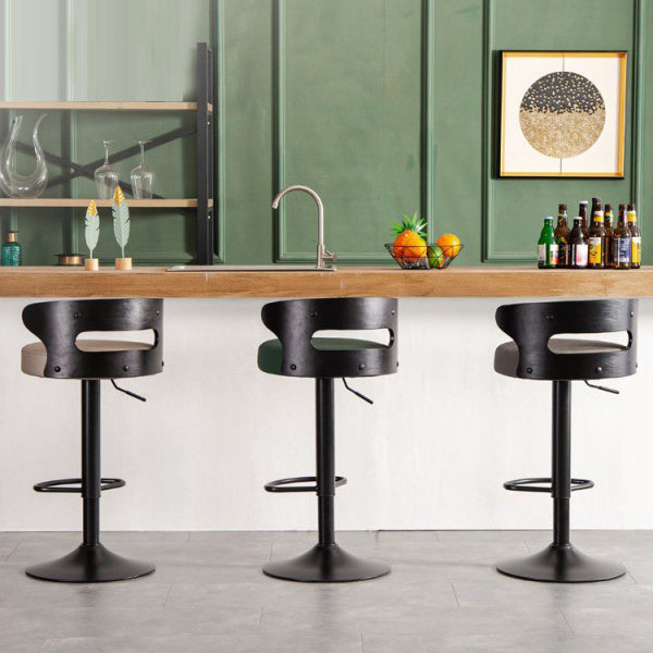 Contemporary Liftable Bar Stool Round Counter Bar Stool with Metal Legs Clearhalo 'Bar Furniture' 'Bar Stools' 'bar_stools' 'Furniture' 'furniture_bar_stools' 'Kitchen & Dining Furniture' 4758731