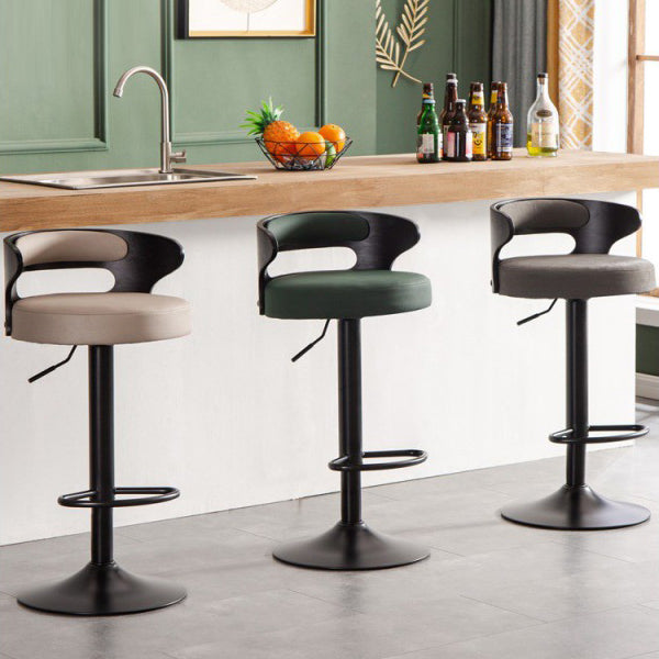 Contemporary Liftable Bar Stool Round Counter Bar Stool with Metal Legs Clearhalo 'Bar Furniture' 'Bar Stools' 'bar_stools' 'Furniture' 'furniture_bar_stools' 'Kitchen & Dining Furniture' 4758733