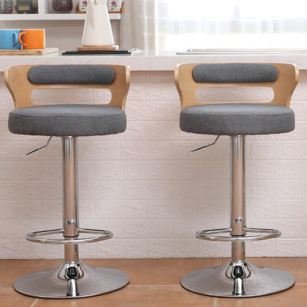 Contemporary Liftable Bar Stool Round Counter Bar Stool with Metal Legs Clearhalo 'Bar Furniture' 'Bar Stools' 'bar_stools' 'Furniture' 'furniture_bar_stools' 'Kitchen & Dining Furniture' 4758734