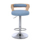 Contemporary Liftable Bar Stool Round Counter Bar Stool with Metal Legs Light Blue 1 Piece Clearhalo 'Bar Furniture' 'Bar Stools' 'bar_stools' 'Furniture' 'furniture_bar_stools' 'Kitchen & Dining Furniture' 4758737