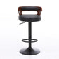 Contemporary Liftable Bar Stool Round Counter Bar Stool with Metal Legs Matte Black 1 Piece Clearhalo 'Bar Furniture' 'Bar Stools' 'bar_stools' 'Furniture' 'furniture_bar_stools' 'Kitchen & Dining Furniture' 4758739