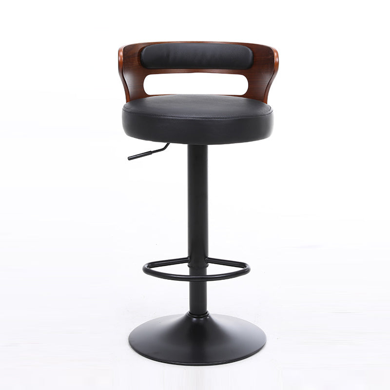 Contemporary Liftable Bar Stool Round Counter Bar Stool with Metal Legs Matte Black 1 Piece Clearhalo 'Bar Furniture' 'Bar Stools' 'bar_stools' 'Furniture' 'furniture_bar_stools' 'Kitchen & Dining Furniture' 4758739