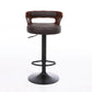 Contemporary Liftable Bar Stool Round Counter Bar Stool with Metal Legs Dark Brown 1 Piece Clearhalo 'Bar Furniture' 'Bar Stools' 'bar_stools' 'Furniture' 'furniture_bar_stools' 'Kitchen & Dining Furniture' 4758741
