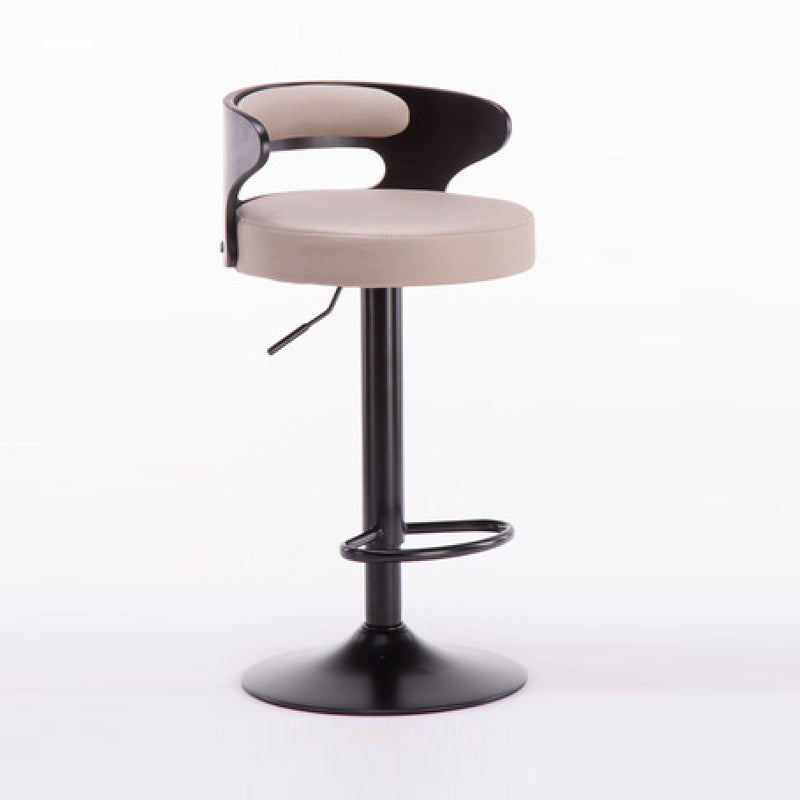 Contemporary Liftable Bar Stool Round Counter Bar Stool with Metal Legs Khaki 1 Piece Clearhalo 'Bar Furniture' 'Bar Stools' 'bar_stools' 'Furniture' 'furniture_bar_stools' 'Kitchen & Dining Furniture' 4758743