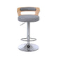 Contemporary Liftable Bar Stool Round Counter Bar Stool with Metal Legs Light Gray 1 Piece Clearhalo 'Bar Furniture' 'Bar Stools' 'bar_stools' 'Furniture' 'furniture_bar_stools' 'Kitchen & Dining Furniture' 4758744