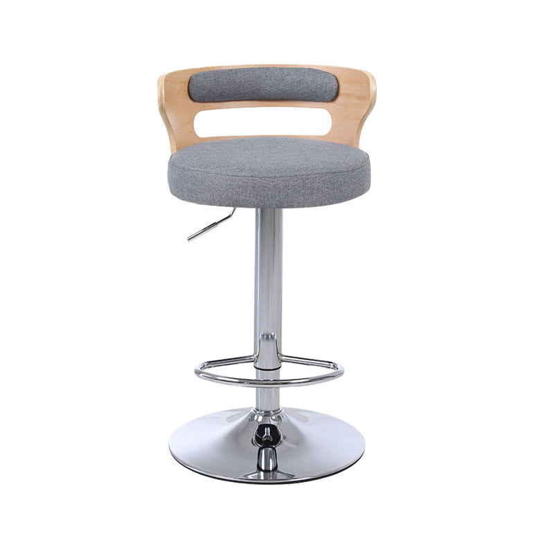 Contemporary Liftable Bar Stool Round Counter Bar Stool with Metal Legs Light Gray 1 Piece Clearhalo 'Bar Furniture' 'Bar Stools' 'bar_stools' 'Furniture' 'furniture_bar_stools' 'Kitchen & Dining Furniture' 4758744