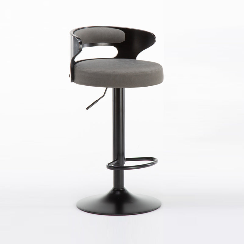 Contemporary Liftable Bar Stool Round Counter Bar Stool with Metal Legs Gray-Khaki 1 Piece Clearhalo 'Bar Furniture' 'Bar Stools' 'bar_stools' 'Furniture' 'furniture_bar_stools' 'Kitchen & Dining Furniture' 4758746