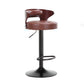 Contemporary Liftable Bar Stool Round Counter Bar Stool with Metal Legs Brown 1 Piece Clearhalo 'Bar Furniture' 'Bar Stools' 'bar_stools' 'Furniture' 'furniture_bar_stools' 'Kitchen & Dining Furniture' 4758752