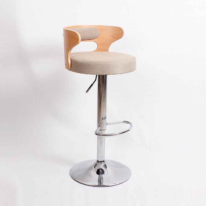 Contemporary Liftable Bar Stool Round Counter Bar Stool with Metal Legs Grey 1 Piece Clearhalo 'Bar Furniture' 'Bar Stools' 'bar_stools' 'Furniture' 'furniture_bar_stools' 'Kitchen & Dining Furniture' 4758753