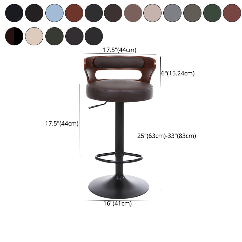 Contemporary Liftable Bar Stool Round Counter Bar Stool with Metal Legs Clearhalo 'Bar Furniture' 'Bar Stools' 'bar_stools' 'Furniture' 'furniture_bar_stools' 'Kitchen & Dining Furniture' 4758757