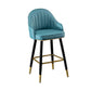 Scandinavian Style Armed Low Back Stools for Home Leather Counter Stool Blue 1 Piece Counter Stool(26"H) Clearhalo 'Bar Furniture' 'Bar Stools' 'bar_stools' 'furn' 'furn_bar_stools' 'Furniture' 'furniture_bar_stools' 'Kitchen & Dining Furniture' 4758760