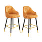 Scandinavian Style Armed Low Back Stools for Home Leather Counter Stool Yellow 2 Piece Set Clearhalo 'Bar Furniture' 'Bar Stools' 'bar_stools' 'furn' 'furn_bar_stools' 'Furniture' 'furniture_bar_stools' 'Kitchen & Dining Furniture' 4758764