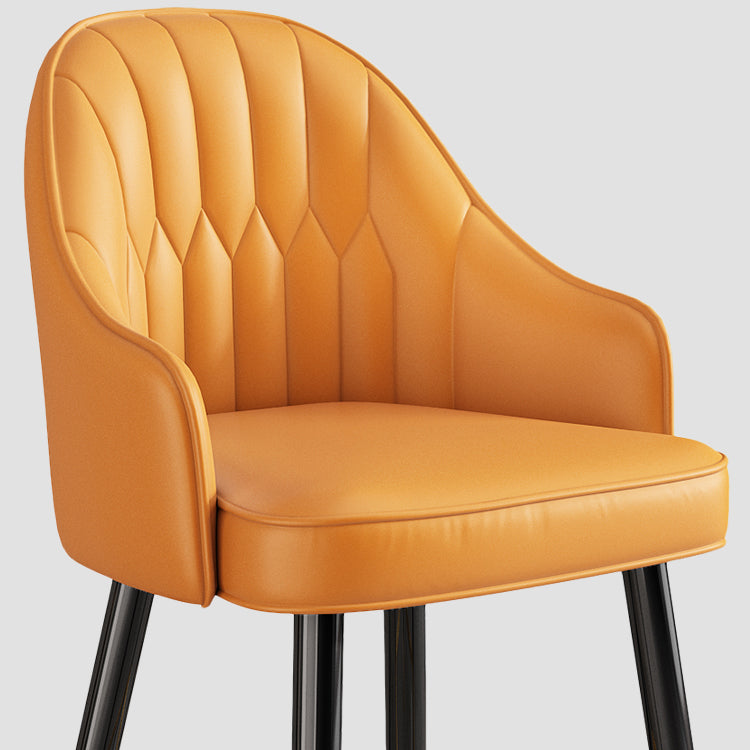 Scandinavian Style Armed Low Back Stools for Home Leather Counter Stool Clearhalo 'Bar Furniture' 'Bar Stools' 'bar_stools' 'furn' 'furn_bar_stools' 'Furniture' 'furniture_bar_stools' 'Kitchen & Dining Furniture' 4758765