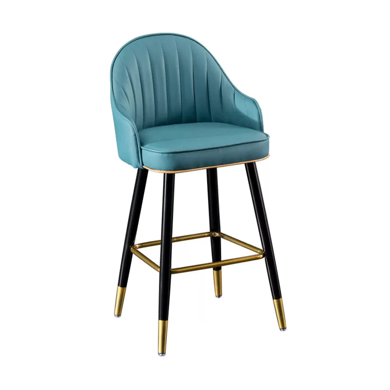 Scandinavian Style Armed Low Back Stools for Home Leather Counter Stool Clearhalo 'Bar Furniture' 'Bar Stools' 'bar_stools' 'furn' 'furn_bar_stools' 'Furniture' 'furniture_bar_stools' 'Kitchen & Dining Furniture' 4758770