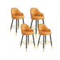 Scandinavian Style Armed Low Back Stools for Home Leather Counter Stool Yellow 4 Piece Set Clearhalo 'Bar Furniture' 'Bar Stools' 'bar_stools' 'furn' 'furn_bar_stools' 'Furniture' 'furniture_bar_stools' 'Kitchen & Dining Furniture' 4758771