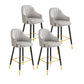 Scandinavian Style Armed Low Back Stools for Home Leather Counter Stool Grey 4 Piece Set Bar Stool(30"H) Clearhalo 'Bar Furniture' 'Bar Stools' 'bar_stools' 'furn' 'furn_bar_stools' 'Furniture' 'furniture_bar_stools' 'Kitchen & Dining Furniture' 4758774