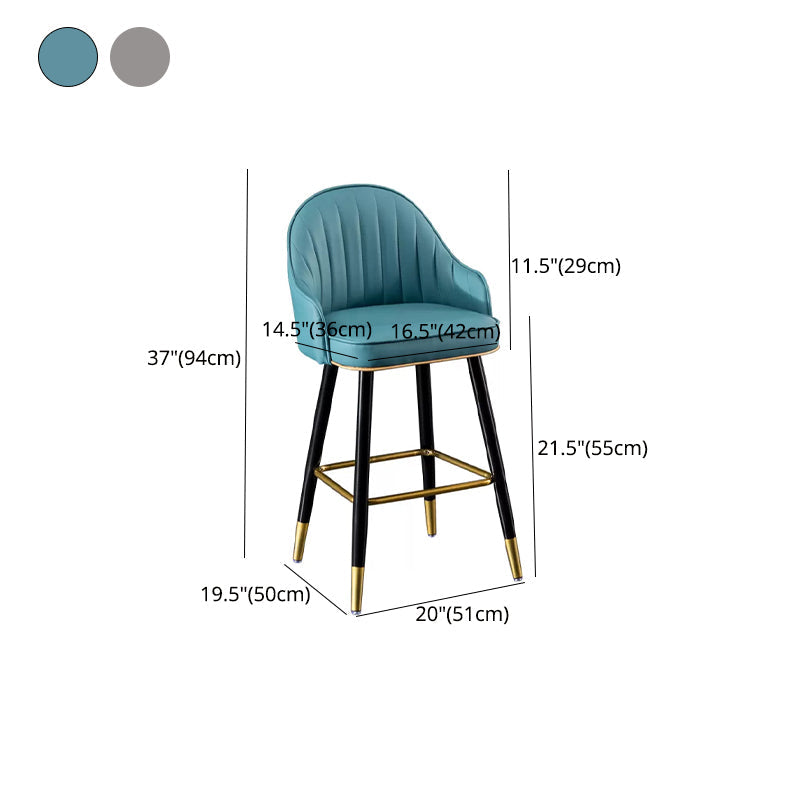Scandinavian Style Armed Low Back Stools for Home Leather Counter Stool Clearhalo 'Bar Furniture' 'Bar Stools' 'bar_stools' 'furn' 'furn_bar_stools' 'Furniture' 'furniture_bar_stools' 'Kitchen & Dining Furniture' 4758778