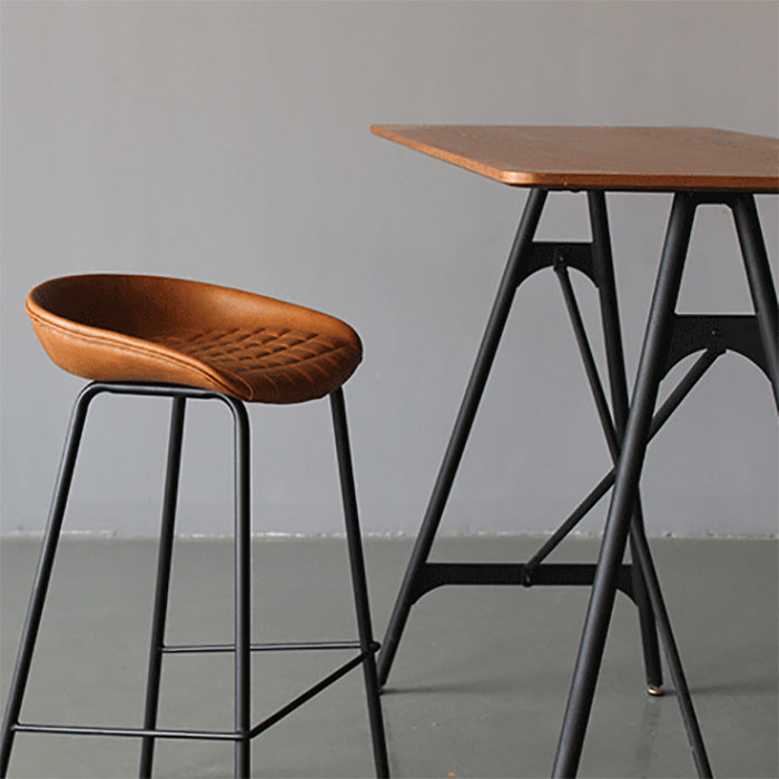 Metal Industrial Dining Room Armless Stool Low Back Bar Stool Clearhalo 'Bar Furniture' 'Bar Stools' 'bar_stools' 'Furniture' 'furniture_bar_stools' 'Kitchen & Dining Furniture' 4758782