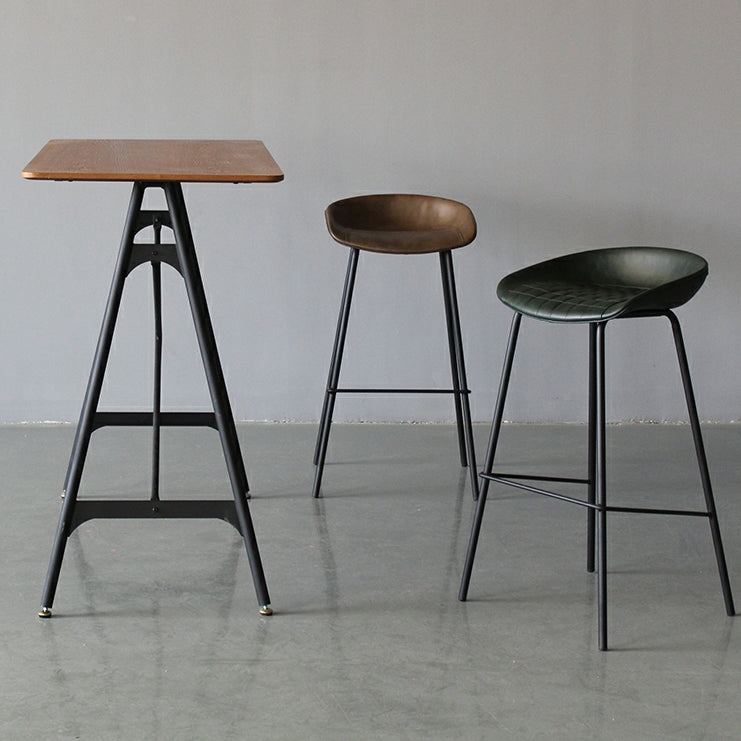 Metal Industrial Dining Room Armless Stool Low Back Bar Stool Clearhalo 'Bar Furniture' 'Bar Stools' 'bar_stools' 'Furniture' 'furniture_bar_stools' 'Kitchen & Dining Furniture' 4758783