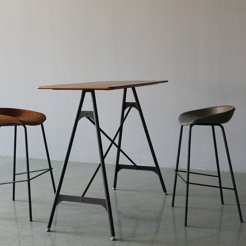 Metal Industrial Dining Room Armless Stool Low Back Bar Stool Clearhalo 'Bar Furniture' 'Bar Stools' 'bar_stools' 'Furniture' 'furniture_bar_stools' 'Kitchen & Dining Furniture' 4758785