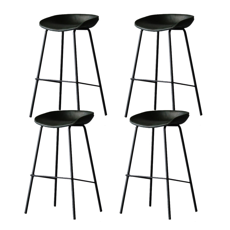 Metal Industrial Dining Room Armless Stool Low Back Bar Stool Green Set of 4 Clearhalo 'Bar Furniture' 'Bar Stools' 'bar_stools' 'Furniture' 'furniture_bar_stools' 'Kitchen & Dining Furniture' 4758790