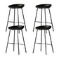 Metal Industrial Dining Room Armless Stool Low Back Bar Stool Black Set of 4 Clearhalo 'Bar Furniture' 'Bar Stools' 'bar_stools' 'Furniture' 'furniture_bar_stools' 'Kitchen & Dining Furniture' 4758795
