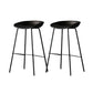 Metal Industrial Dining Room Armless Stool Low Back Bar Stool Gloss Black Set of 2 Clearhalo 'Bar Furniture' 'Bar Stools' 'bar_stools' 'Furniture' 'furniture_bar_stools' 'Kitchen & Dining Furniture' 4758798