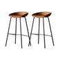 Metal Industrial Dining Room Armless Stool Low Back Bar Stool Brown Set of 2 Clearhalo 'Bar Furniture' 'Bar Stools' 'bar_stools' 'Furniture' 'furniture_bar_stools' 'Kitchen & Dining Furniture' 4758801