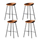 Metal Industrial Dining Room Armless Stool Low Back Bar Stool Brown Set of 4 Clearhalo 'Bar Furniture' 'Bar Stools' 'bar_stools' 'Furniture' 'furniture_bar_stools' 'Kitchen & Dining Furniture' 4758802